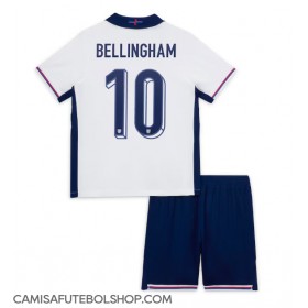 Camisa de time de futebol Inglaterra Jude Bellingham #10 Replicas 1º Equipamento Infantil Europeu 2024 Manga Curta (+ Calças curtas)